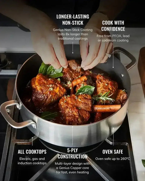 MAKO Genius 5-Ply 28cm Non-Stick Essential Pan With Lid