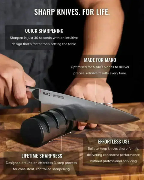 MAKO Japanese Steel Olive Green 8″ Chef Knife (Free Sharpener)