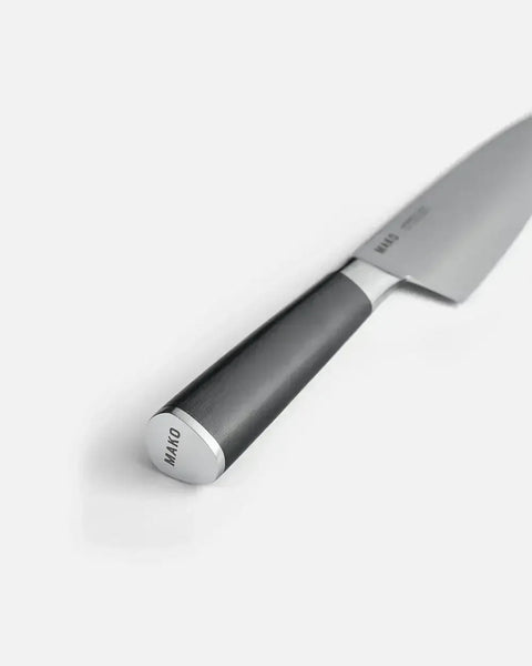 MAKO Japanese Steel Black 8″ Chef Knife (Free Sharpener)