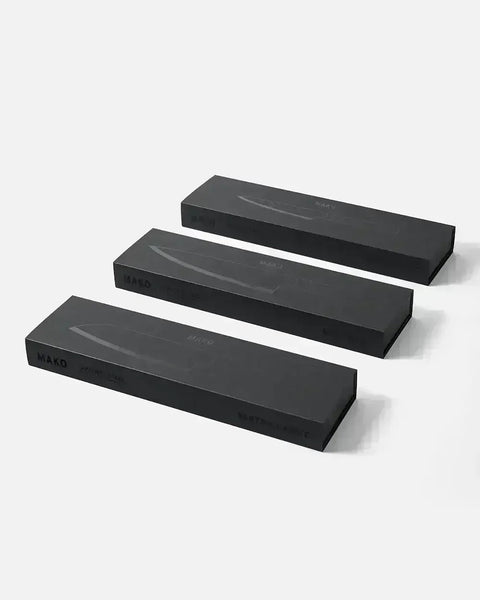 MAKO Japanese Steel Knife & Sharpener Set - Black