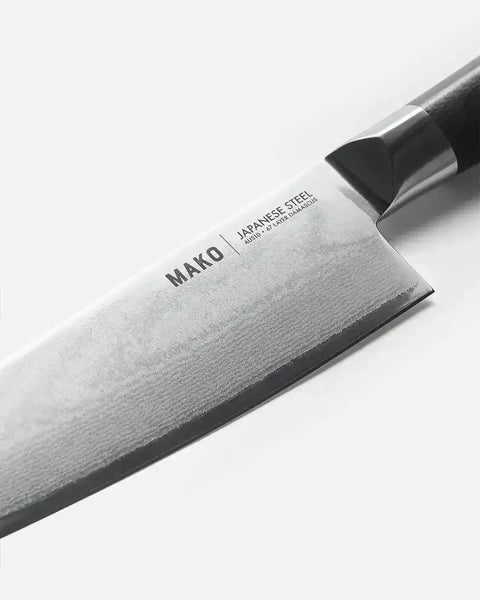 MAKO Japanese Steel Black 8″ Chef Knife (Free Sharpener)