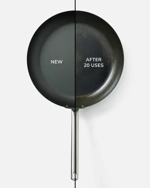 MAKO Black Steel 31cm Frying Pan (Free 20cm included)