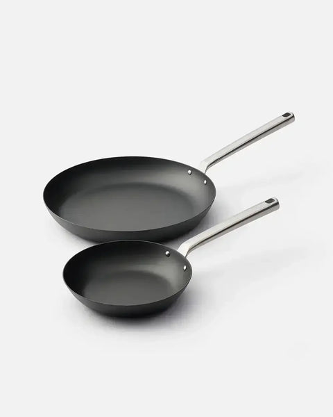 MAKO Black Steel 31cm Frying Pan (Free 20cm included)