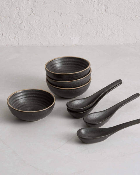 Anaya Charcoal Mini Bowl & Spoon Set