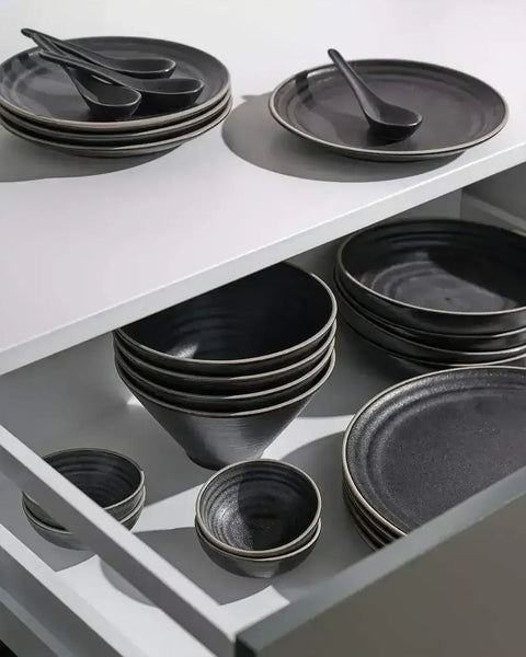Anaya Charcoal Complete Dinnerware Set (28 Piece)