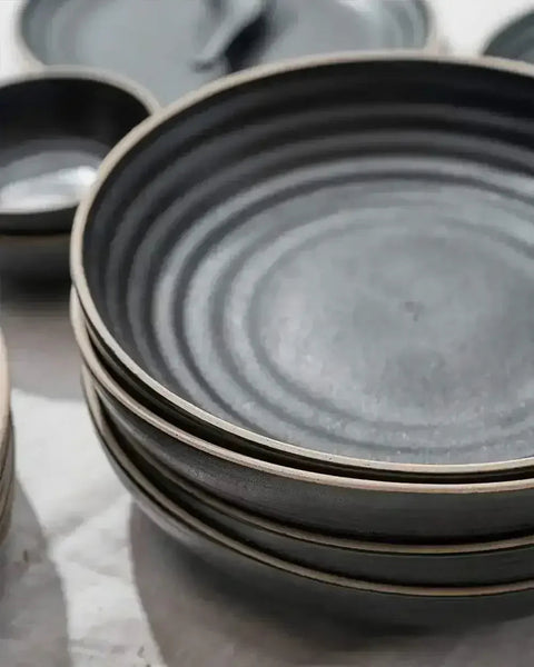 Anaya Charcoal Pasta Lovers' Dinnerware Set (16 Piece)