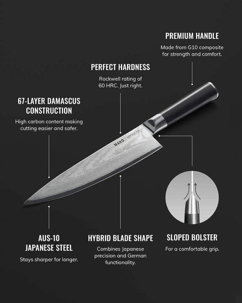 MAKO Japanese Steel Black 5″ Utility Knife